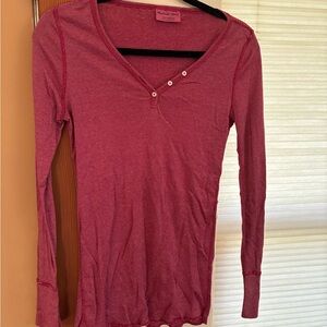 Michael Stars Burgundy Long Sleeve Top
